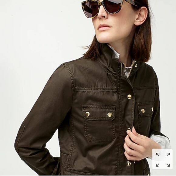 J. Crew Downtown Field Utility Military Wax Jacket Brown Size XS - Picture 3 of 11